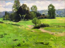 Small Farmland, oil on canvas, 12 x 16 inches, copyright ©1993, $2,200