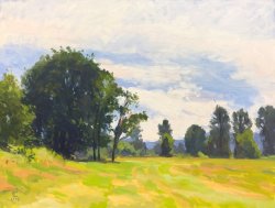 Grazing Field, oil on panel, 18 x 24 inches, copyright ©2005, $2,600