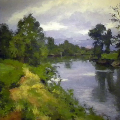 Bend In The River, oil on canvas, 30 x 32 inches,