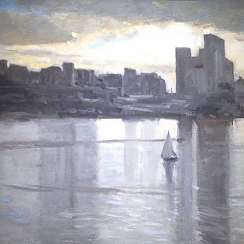 Lake Union, oil on canvas, 18 X 26 inches, copyright ©1991
