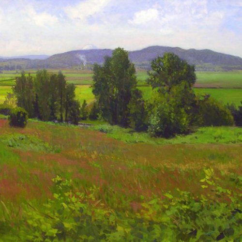 Snohomish Valley w/ Mt. Rainier, oil on canvas, 36 x 48 inches, copyright ©2008