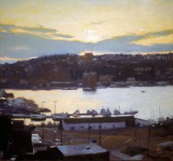 Lake Union Study, oil on canvas, 23.5 X 25 inches, copyright ©1990