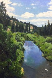 Near The Mouth Of Latah Creek, oil on panel, 36 x 24 inches, copyright ©2017