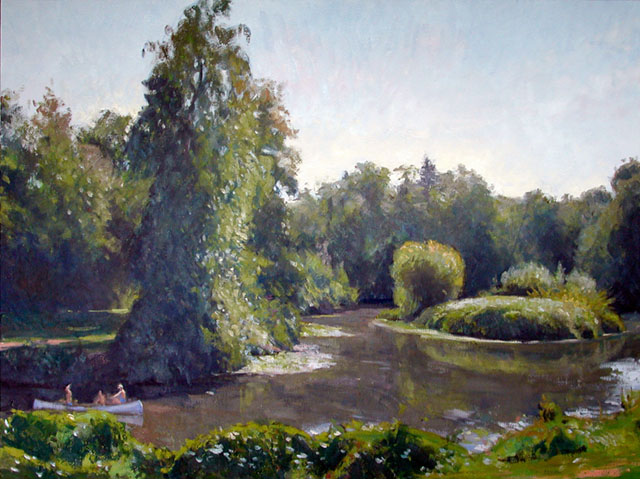 Canoe, oil on canvas, 30 X 40 inches, copyright ©2002