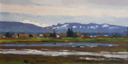 Farm To Market Road 1, oil on panel, 10 x 20 inches, copyright ©2019, $1,600