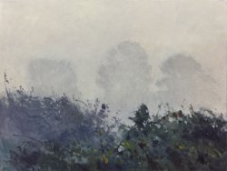 Morning Fog, oil on canvas, 30 x 40 inches, copyright ©2017, $4,800
