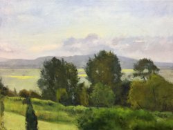 Snohomish Valley, Early Summer, oil on canvas, 30 x 40 inches, copyright ©2017, $4,800