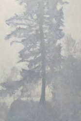 FOG AND EMPTINESS (PANTHER LAKE GARDEN SERIES), oil on MDH panel, 36 x 18 inches, copyright ©2023, $2,800.00