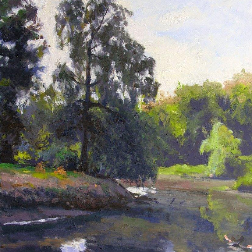 Arboretum Pond, oil on panel, 24 x 18 inches, copyright ©2002