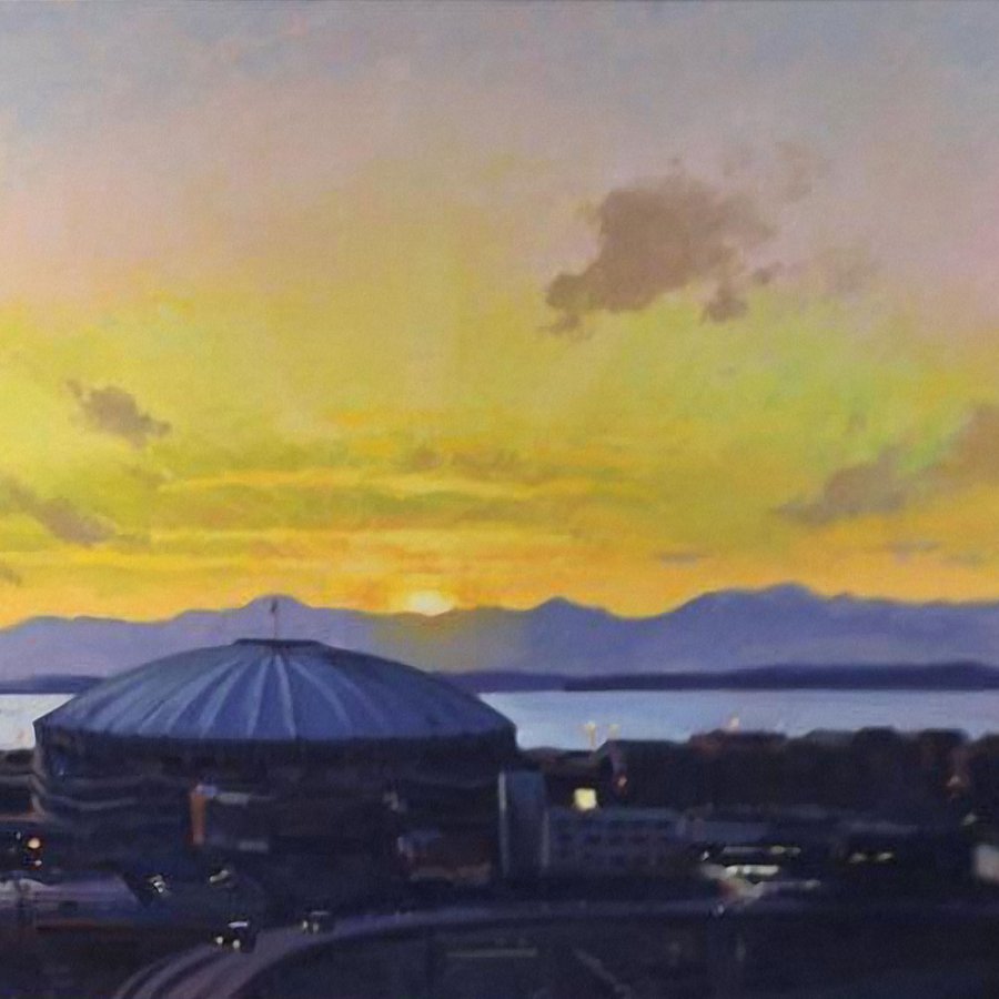 KINGDOME SUNSET, oil on canvas, approx. 36 x 48 inches, copyright ©date unknown/early 1990s