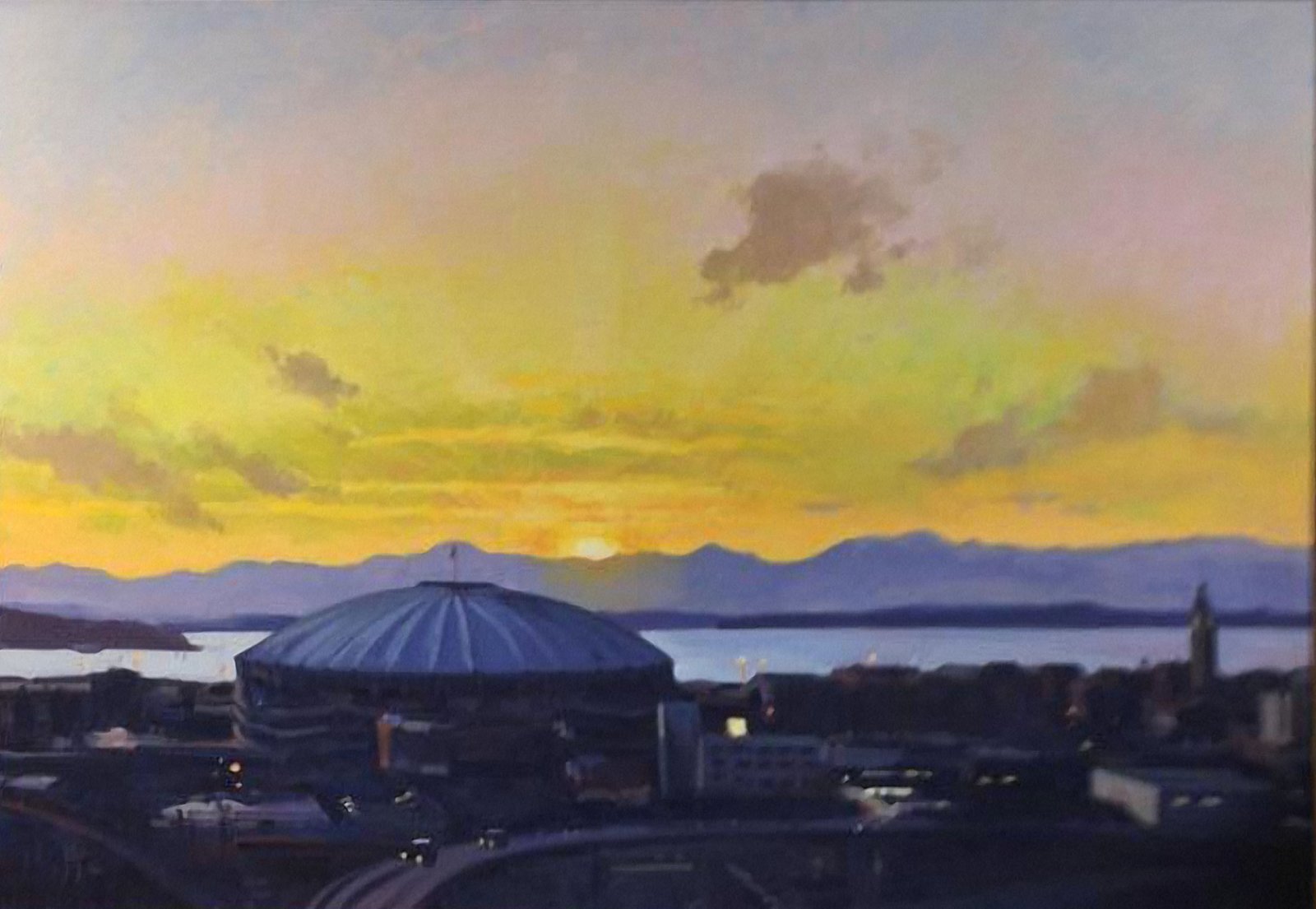 KINGDOME SUNSET, oil on canvas, approx. 36 x 48 inches, copyright ©date unknown/early 1990s