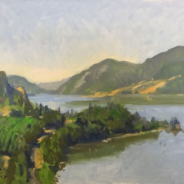 View From Claire's (Griffin House) 1, oil on panel, 16 x 20 inches, copyright ©2017