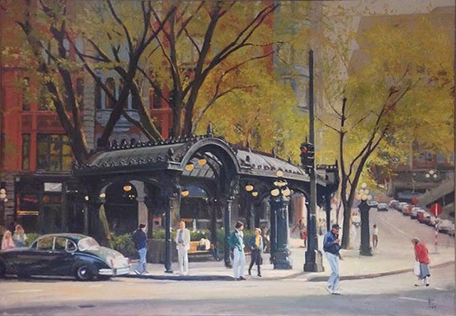 Pergola, Early Spring, oil on canvas, 32 X 54 inches, copyright ©1989