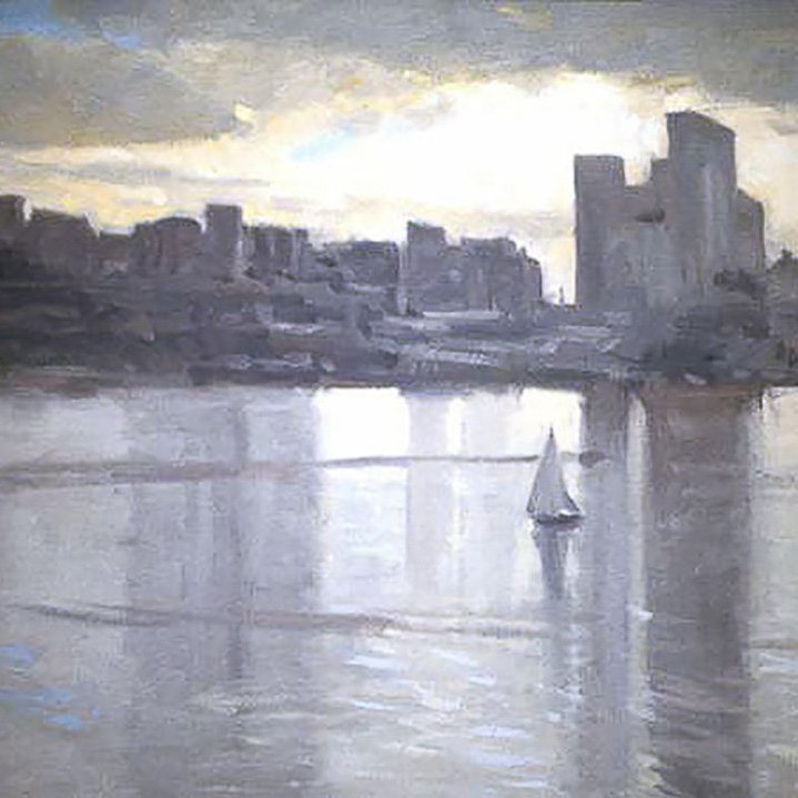 Lake Union, oil on canvas, 18 X 26 inches, copyright ©1991