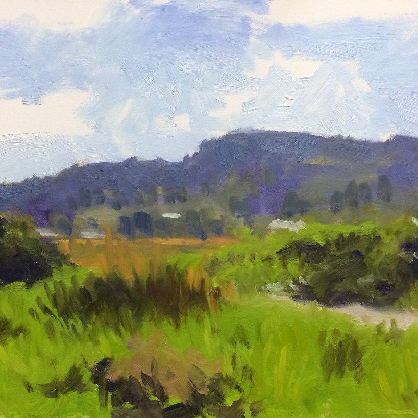 Monroe Foothills Study, oil on panel, 8 x 10 inches, copyright ©2014