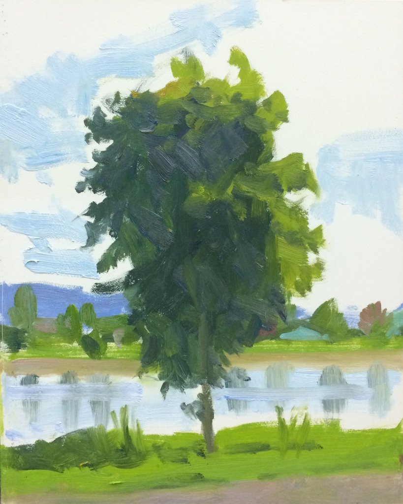Tye Lake, Monroe, oil on panel, 10 x 8 inches, copyright ©2014