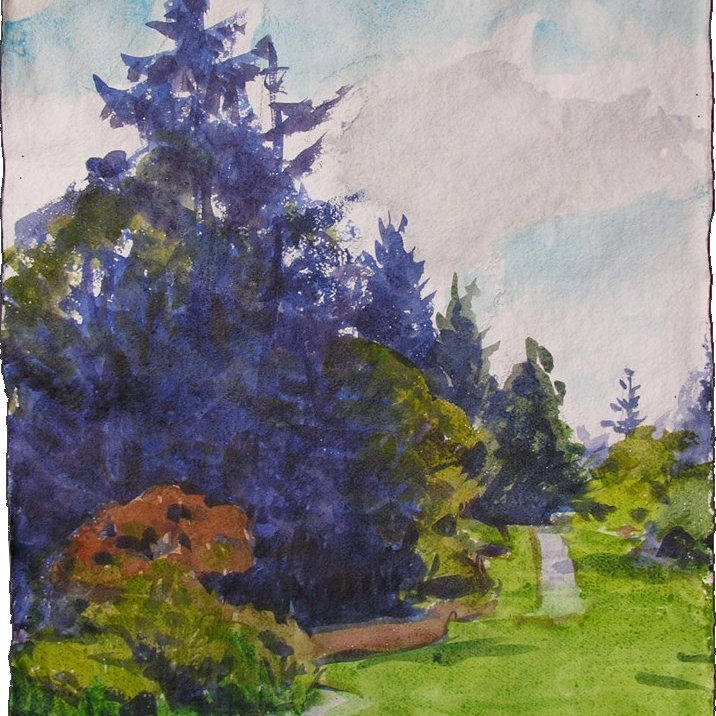 Azalea Way, watercolor, 14 x 19.5 inches, copyright ©2009