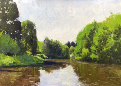 Sammamish Slough Apunte 1, oil on prepared paper, x inches, copyright ©2018