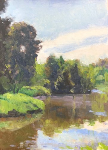 Sammamish Slough Apunte 2, oil on prepared paper, x inches, copyright ©2018 