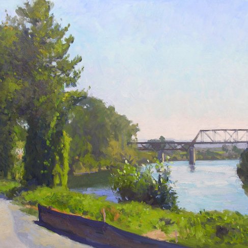 Snohomish Riverfront, oil on panel, 24 x 36 inches, copyright ©2006