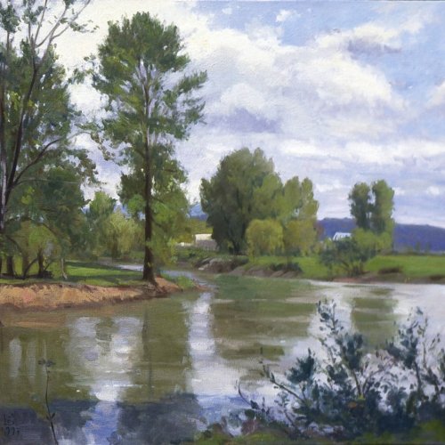 Bend of the River II, oil on canvas, 34 x 36 inches, copyright ©1997