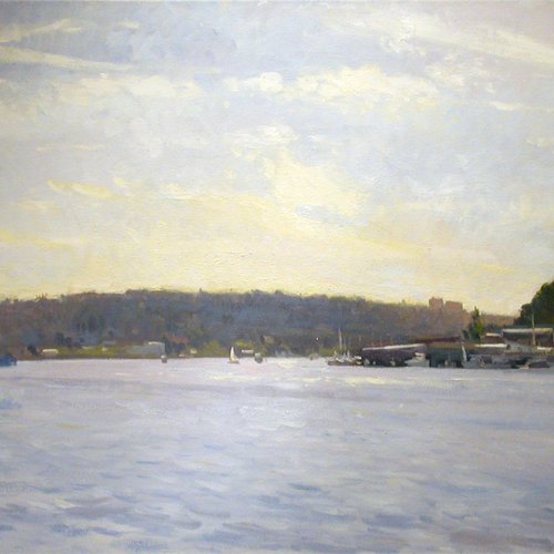 Lake Union, oil on canvas, 30 x 48 inches, copyright ©2003