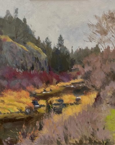 Latah Creek Late Fall, oil on panel, 20 x 16 inches, copyright ©2021