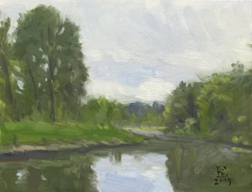 Bothell Landing Study 2, oil on panel, 8 x 10 inches, copyright ©2015