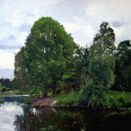 Arboretum, oil on canvas, 36 x 36 inches, copyright ©2002