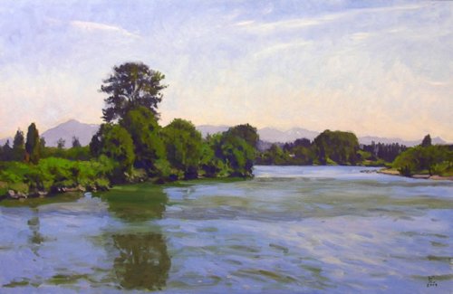 Snohomish River, oil on panel, 24 x 36 inches, copyright ©2009