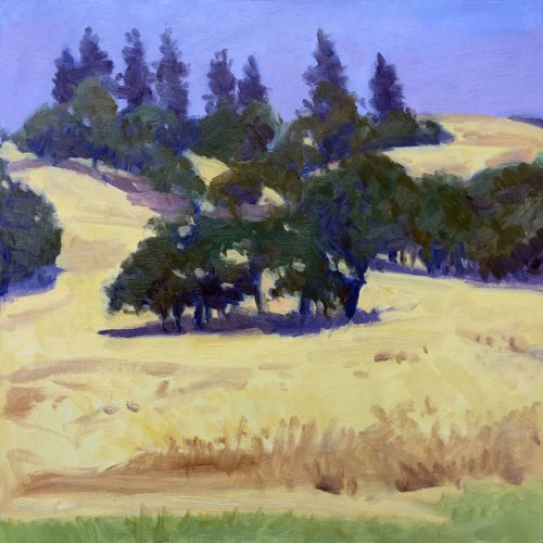 Hillside at 191 Old Highway, oil on panel, 12 x 12 inches, copyright ©2017