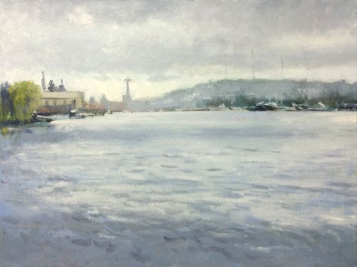 Lake Union, oil on canvas, 16 x 20 inches, copyright ©2014