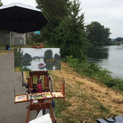 Plein Air at Kla Ha Ya Riverfront Park, Snohomish.