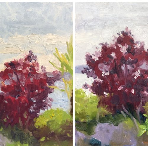 Esplanade Apunte 1 & 2, oil on panels, 8 x 10 inches each, copyright ©2019