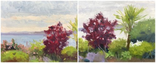 Esplanade Apunte 1 & 2, oil on panels, 8 x 10 inches each, copyright ©2019