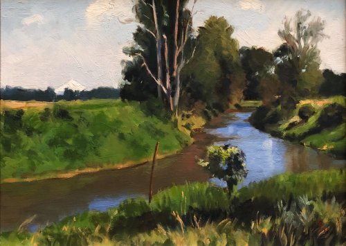 Sauvie Island Creek, oil on canvas, size unknown, copyright ©1990