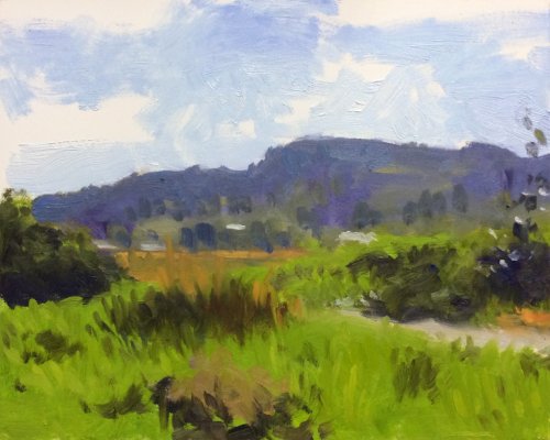 Monroe Foothills Study, oil on panel, 8 x 10 inches, copyright ©2014