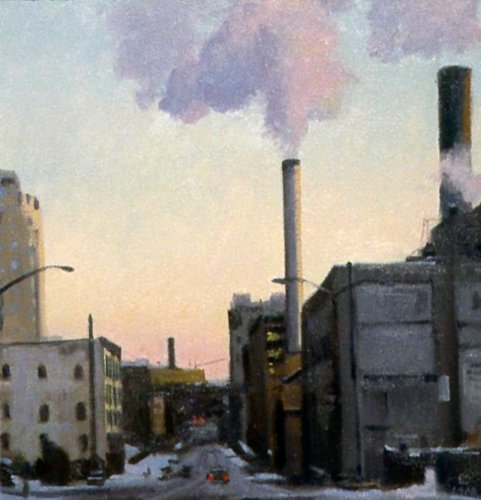 Western Steam, oil on canvas, 19 x 18 inches, copyright ©1988