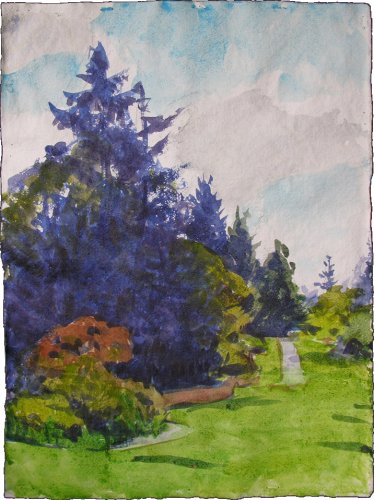 Azalea Way, watercolor, 14 x 19.5 inches, copyright ©2009
