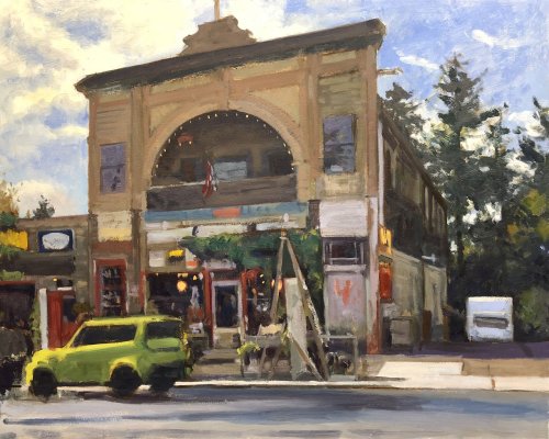 The Old Junk Store, oil on panel, 24 x 30 inches, work in progress copyright ©2018