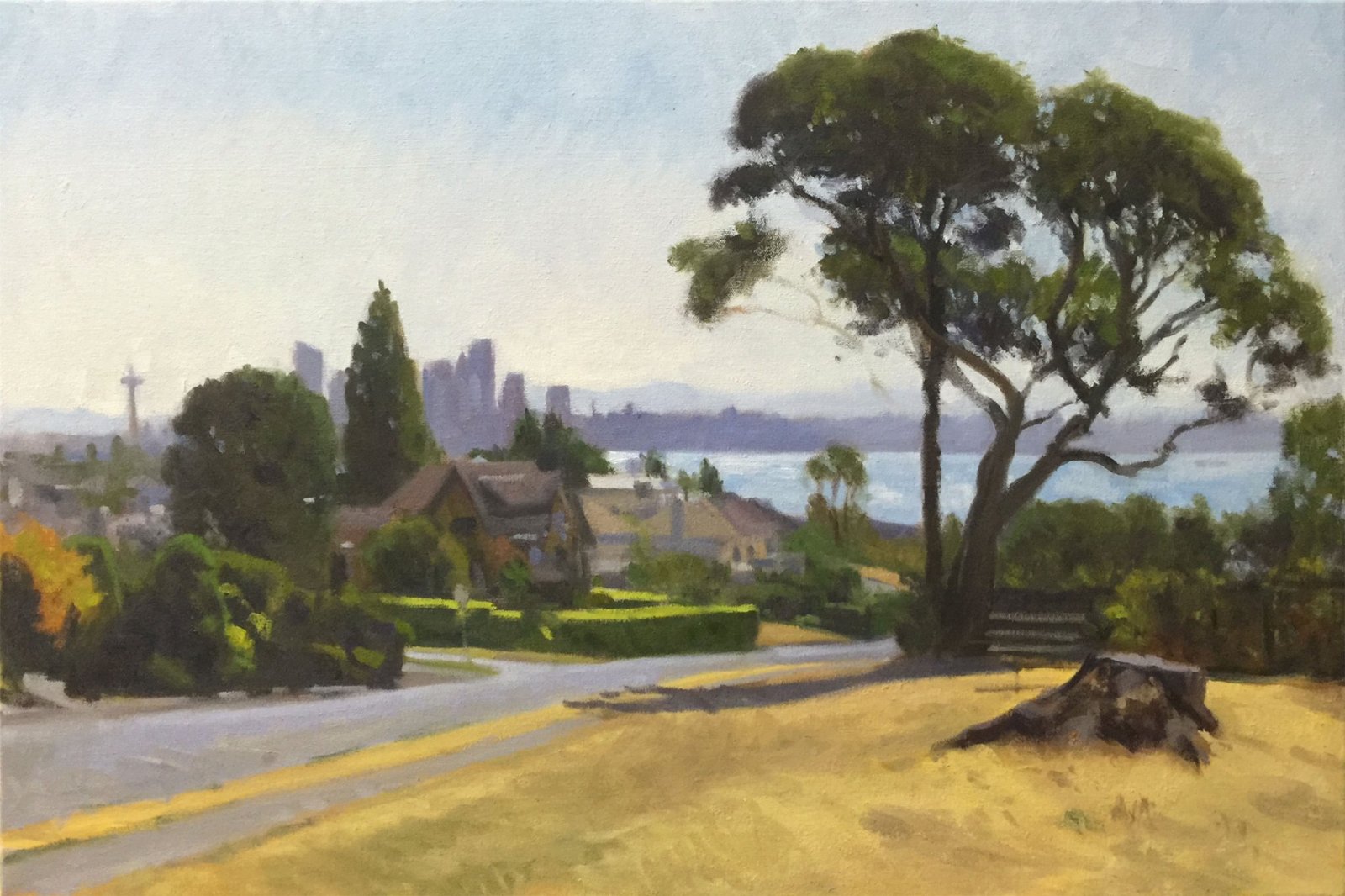 MAGNOLIA BLVD VIEWPOINT, oil on canvas, 20 X 30 inches, copyright ©2015, $4,000