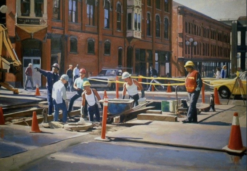 LININ' TRACK, oil on canvas, 51 x 72 inches, copyright ©1990, $9,500