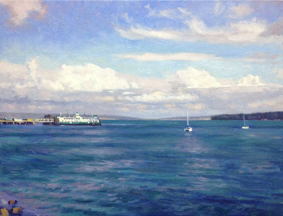Port Townsend Ferry, oil on canvas, 18 X 24 inches, copyright ©2013, $2,750