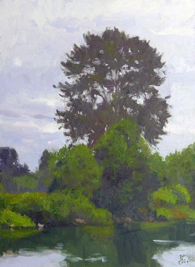 On The Snohomish River, oil on canvas, 24 X 18 inches, copyright ©2009, $2,750