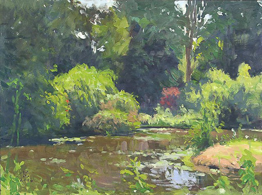 Arboretum Pond, oil on canvas, 18 X 24 inches, copyright ©2008, $2,750