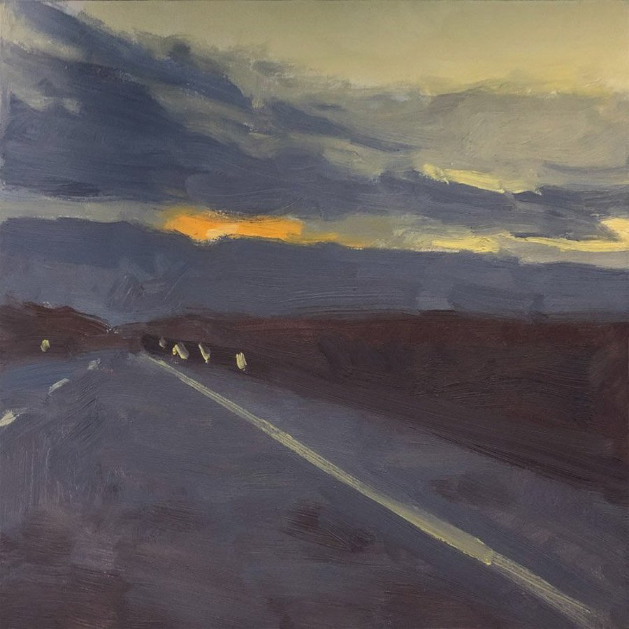 I-90, oil on panel, 8 x 8 inches, copyright ©2015, $950