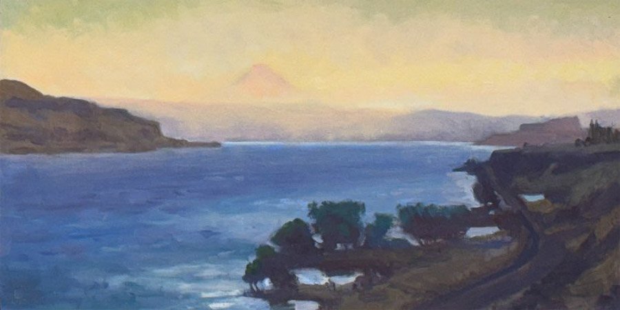 FADING MOUNTAIN, oil on MDH panel, 16 x 20 inches, copyright ©2023, $2,500.00