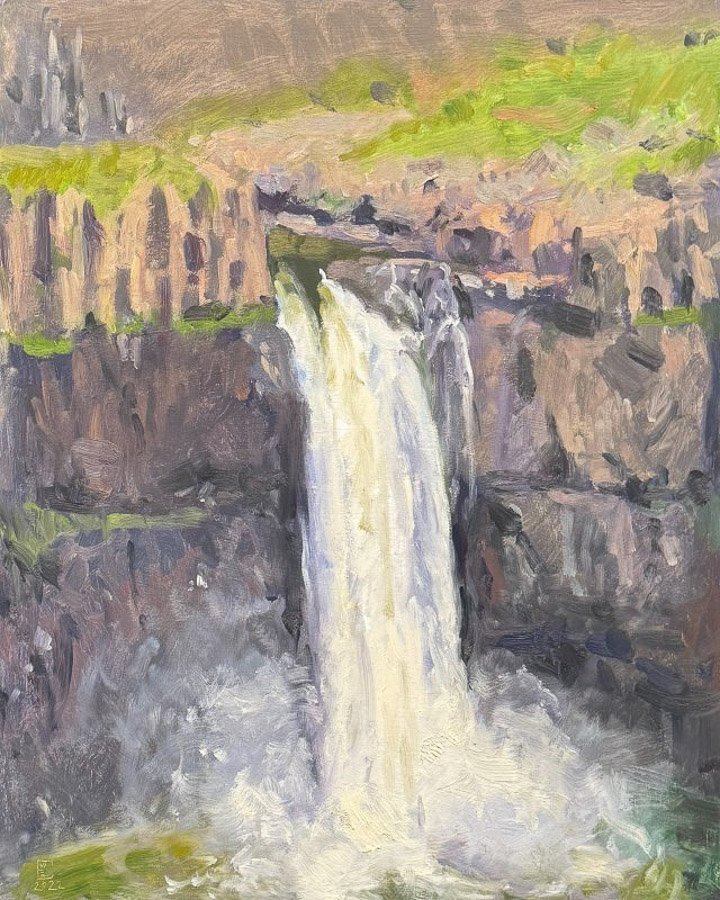 PALOUSE FALLS, oil on MDH panel, 20 x 16 inches, copyright ©2022, $2,500.00