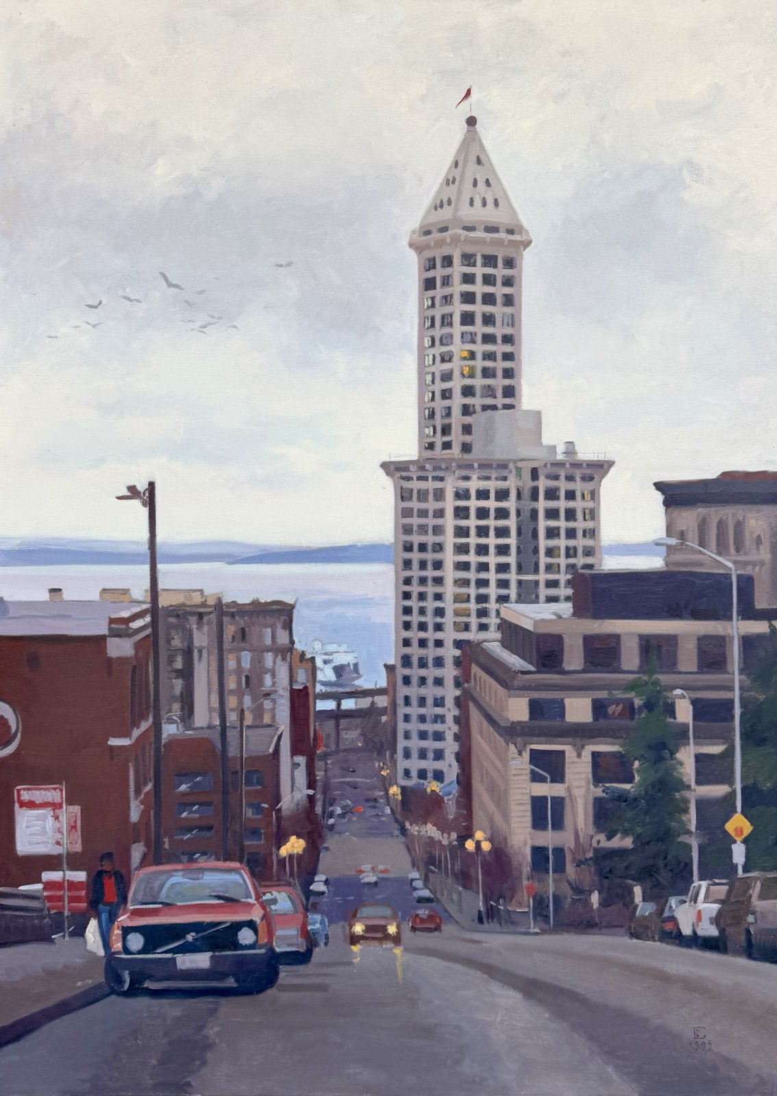 DOWN YESLER, oil on canvas, 60 x 42 inches, copyright ©1995, $9,200