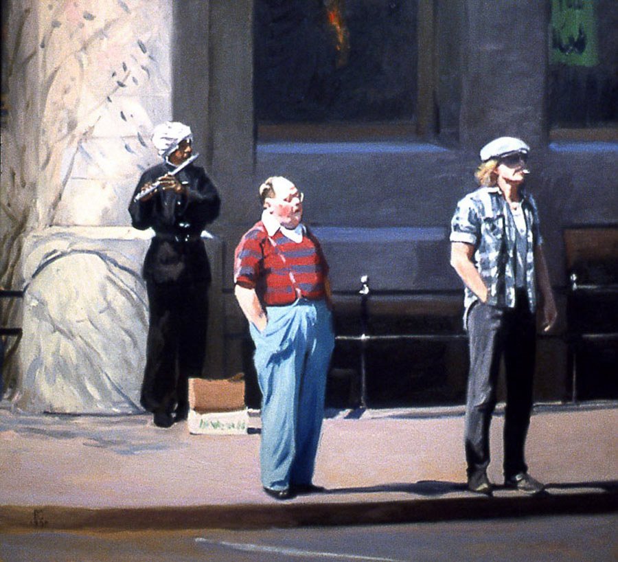 Flute Player, oil on canvas, 33 X 36 inches, copyright ©1990